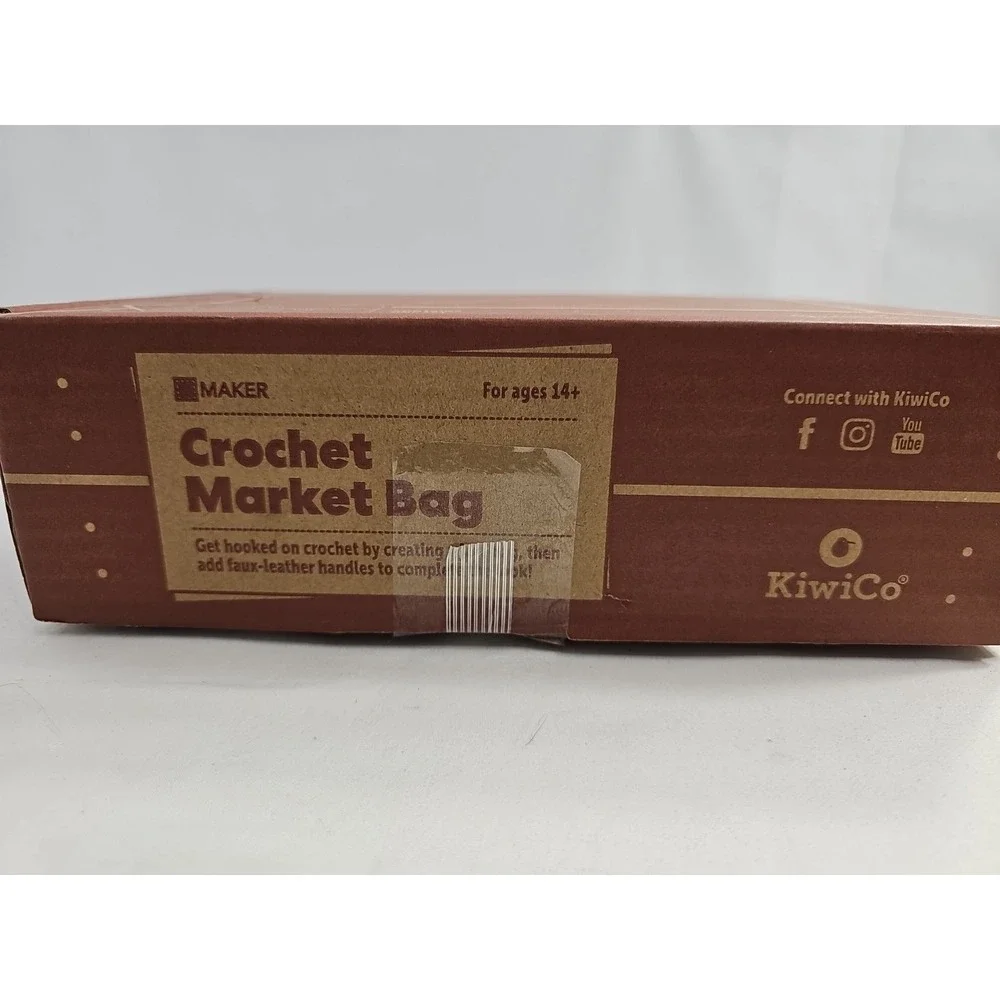 Kiwi Co Maker Crate Crochet Market Bag KIT Kids/Adult- New In Box‎